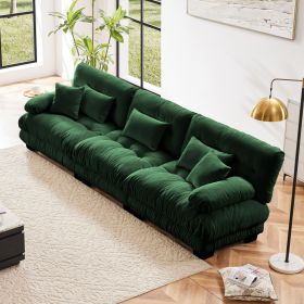 3-Seater Sectional Sofa Modular Deep Seat Sofa Couch , Chenille Sofa Soft Comfy Upholstered Furniture for Living Room, Apartment, Studio, Office