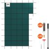 VEVOR Inground Pool Safety Cover, 22 ft x 42 ft Rectangular Winter Pool Cover with Right Step, Triple Stitched, High Strength Mesh PP, Good Rain Perme