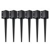 VEVOR Fence Post Anchor Ground Spike, 6 Pack 24 x 4 x 4 Inches Outer Diameter (Inner Diameter 3.5 x3.5 Inches), Metal Black Powder Coated Post Stake G