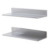 VEVOR 8.6" x 24" Stainless Steel Shelf, Wall Mounted Floating Shelving with Backsplash, 44 lbs Load Capacity Commercial Shelves, Heavy Duty Storage Ra