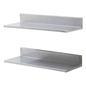 VEVOR 8.6" x 24" Stainless Steel Shelf, Wall Mounted Floating Shelving with Backsplash, 44 lbs Load Capacity Commercial Shelves, Heavy Duty Storage Ra