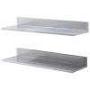 VEVOR 8.6" x 30" Stainless Steel Shelf, Wall Mounted Floating Shelving with Backsplash, 44 lbs Load Capacity Commercial Shelves, Heavy Duty Storage Ra
