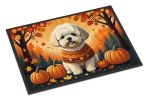 Bichon Frise Fall Doormat Front Door Mat Indoor Outdoor Rugs for Entryway, Non Slip Washable Low Pile, 24H X 36W