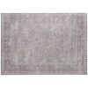 HOMCOM Machine Washable Area Rug 8x10, Non-Slip Traditional Flower Print Floor Carpet for Living Room, Bedroom, Grey and Brown