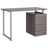 47" L Computer Desk Writing Table Workstation with Multi-Use Reversible File Drawers Metal Frame Home Office Furniture, Dark Wood Grain