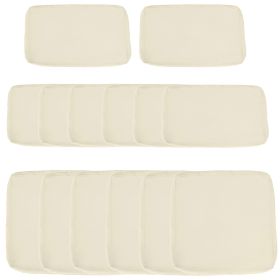 Outdoor 14pc Patio Rattan Sofa Set Cushion Polyester Cover Replacement Set - No Cushion Included, Cream White
