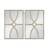 16" x 23" Rectangular Wooden Wall Mirrors with Distressed White Frame, Vertical or Horizontal, Home Decor for Living Room, Set of 2