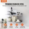 VEVOR 8.6" x 30" Stainless Steel Shelf, Wall Mounted Floating Shelving with Backsplash, 44 lbs Load Capacity Commercial Shelves, Heavy Duty Storage Ra
