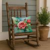 Oklahoma Roses in Watercolor Throw Pillow Machine Washable, Indoor Outdoor Decorative Pillow for Couch, Bed or Patio, 18Hx18W