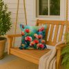 Ohio Scarlet Carnations in Watercolor Throw Pillow Machine Washable, Indoor Outdoor Decorative Pillow for Couch, Bed or Patio, 18Hx18W