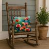 Ohio Scarlet Carnations in Watercolor Throw Pillow Machine Washable, Indoor Outdoor Decorative Pillow for Couch, Bed or Patio, 18Hx18W