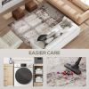 HOMCOM Machine Washable Area Rug 4x6, Non-Slip Modern Abstract Floor Carpet for Living Room, Bedroom, Dining Room, Mixed-Brown