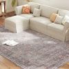 HOMCOM Machine Washable Area Rug 8x10, Non-Slip Traditional Flower Print Floor Carpet for Living Room, Bedroom, Grey and Brown