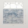 HOMCOM Area Rug 4x6, Machine Washable Rug, Non-Slip Modern Abstract Floor Carpet for Living Room, Bedroom, Dining Room, Blue