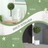 HOMCOM Lifelike Artificial Plants Set of 2, Fake Boxwood Topiary Balls with 114 PE Leaves for Home or Office Decor, Green