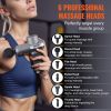 VEVOR Massage Gun Deep Tissue, Percussion Muscle Massager for Athletes - with 5 Speed Levels & 6 Massage Heads, 7.4V 2500mAh Batteries, Handheld Elect