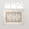 HOMCOM Machine Washable Area Rug 4x6, Non-Slip Boho Flannel Print Floor Carpet for Living Room, Bedroom, Dining Room, Brown