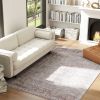 HOMCOM Machine Washable Area Rug 5x7, Non-Slip Traditional Flower Print Floor Carpet for Living Room, Bedroom, Grey and Brown
