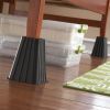 Home Management Tall Bed Risers, Black, 4-Pack, Assembled Size 6.75 in x 6.75 in x 8 in