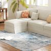HOMCOM Area Rug 4x6, Machine Washable Rug, Non-Slip Modern Abstract Floor Carpet for Living Room, Bedroom, Dining Room, Blue