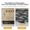 48 Pcs Black Gray Stone Brick Peel And Stick Wallpaper Home Decor Waterproof Self-Adhesive Stickers For Bathroom Kitchen Living Room Backsplash Detach