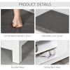 HOMCOM Entryway Shoe Storage Bench Ottoman Adjustable Shelf Padded Cushion Sliding Barn Door White for Hallway Living Room