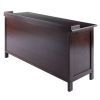 Adriana 4-Pc Storage Bench with 3 Foldable Woven Baskets; Walnut