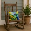 Kentucky Goldenrod in Watercolor Throw Pillow Machine Washable, Indoor Outdoor Decorative Pillow for Couch, Bed or Patio, 14Hx14W