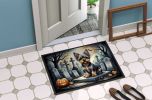 NEW Yorkshire Terrier Spooky Halloween Doormat Front Door Mat Indoor Outdoor Rugs for Entryway, Non Slip Washable Low Pile, 18H X 27W