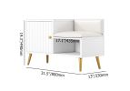 Shoe Storage Entryway Bench Shoe Rack with Storage Cabinet in White (31.5'')