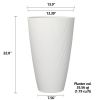 Tall Cream Parker Recycled Resin Planter, 13.9in x 13.9in x 22in