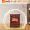 HOMCOM 22" Electric Fireplace Heater, Freestanding Fire Place Stove with Realistic LED Flames and Logs, and Overheating Protection, 725W/1450W, Red
