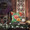 Georgia Cherokee Rose in Watercolor Throw Pillow Machine Washable, Indoor Outdoor Decorative Pillow for Couch, Bed or Patio, 14Hx14W
