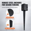 VEVOR Fence Post Anchor Ground Spike, 6 Pack 24 x 4 x 4 Inches Outer Diameter (Inner Diameter 3.5 x3.5 Inches), Metal Black Powder Coated Post Stake G
