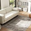 HOMCOM Machine Washable Area Rug 4x6, Non-Slip Traditional Floor Cover Foldable Carpet for Living Room, Dark Mixed-Brown