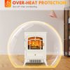 HOMCOM Fireplace Stove, Electric Fireplace Heater with Realistic LED Flames and Logs, 725W/1450W, Beige