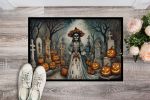 La Catrina Skeleton Spooky Halloween Doormat Front Door Mat Indoor Outdoor Rugs for Entryway, Non Slip Washable Low Pile, 24H X 36W