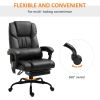 6-Point Vibration Massage Chair, Height Adjustable Reclining Computer Chair with Retractable Footrest, Black