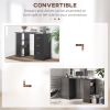 47 Inches Home Office Desk with 3-Tier Storage Shelves, Computer Desk with Drawers, Study Writing Table, Black