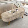Ottoman Oval Storage Bench,Rubber Wood Legs, Gray (43.5"x16"x16")Brown