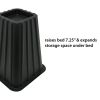 Home Management Tall Bed Risers, Black, 4-Pack, Assembled Size 6.75 in x 6.75 in x 8 in