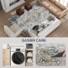 HOMCOM 5x7 Area Rug, Vintage Machine Washable Rug, Non-Slip Carpet for Living Room, Bedroom, Dining Room, Brown and Green