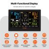 VEVOR 7-in-1 Wireless Weather Station, 7.5 in Large Color Display, Digital Home Weather Station Indoor Outdoor, for Temperature Humidity Wind Speed/Di