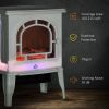 HOMCOM 18" Electric Fireplace Stove, Freestanding Fireplace Heater with Realistic LED Flame, Adjustable Temperature, Overheat Protection, 750W/1500W,