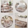 HOMCOM Area Rug 8x10, Machine Washable Rug, Non-Slip Boho Print Pattern Medallion Carpet for Living Room, Bedroom, Tawny Brown