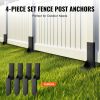 VEVOR Fence Post Anchor Repair Kit, 4 Pack Inner Diameter 3.5 x3.5 Inches Heavy Duty Steel Fence Post Support Stakes, Anchor Ground Spike for Repair T