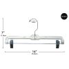 (6 pack) Pant & Skirt Hanger, 2 Pack, Crystal Clear Plastic, Swivel Neck, for All Ages