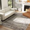 HOMCOM Machine Washable Area Rug 8x10, Non-Slip Traditional Floor Cover Foldable Carpet for Living Room, Dark Mixed-Brown