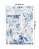 Large Area Rug 5 x 7 ft Anti-Skid and Tear-Resistant Floor Mat Modern Blue