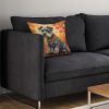 Schnauzer Fall Throw Pillow Machine Washable, Indoor Outdoor Decorative Pillow for Couch, Bed or Patio, 14Hx14W